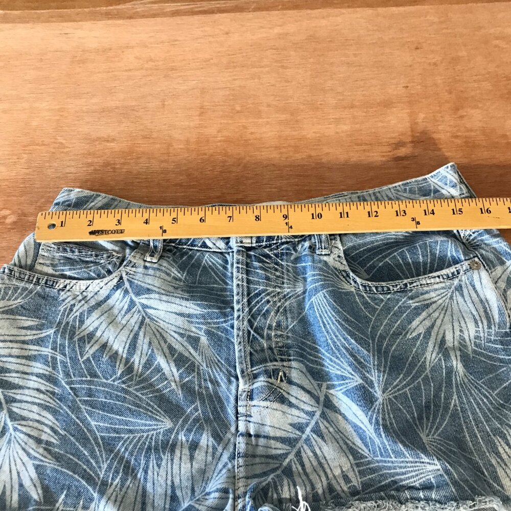 Current/Elliott Cut Off Shorts Women 30 Blue Floral High Rise Button Fly Boho - Picture 7 of 11